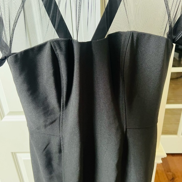 Maggy London Black Midi Dress with Sheer Details - Picture 5 of 5